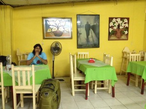 Simple colorful restaurant in Juchitan de Zaragoza. Note the odd presence of James Dean in the wall! Simple colorful restaurant in Juchitan de Zaragoza. Note the odd presence of James Dean in the wall!