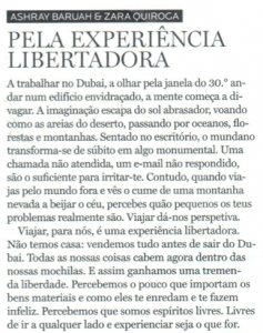 Partial clipping of A&Z's article at Visao magazine Partial clipping of A&Z's article at Visao magazine